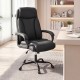 Big and tall adjustable high back office chair with padded armrests and smooth-rolling wheels for easy mobility.