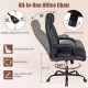 Adjustable high back leather office chair with a 400 lbs capacity, ergonomic design, and padded armrests for comfort.