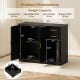 40-inch black modern kitchen sideboard buffet cabinet with 2 drawers and adjustable shelf for versatile storage.