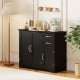 Black 40-inch modern kitchen sideboard buffet cabinet with 2 drawers and adjustable shelf, perfect for versatile.
