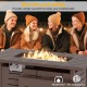 Rectangular 40-inch outdoor propane fire pit with lava rocks, 48,000 BTU, perfect for patio gatherings and ambiance.