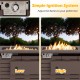 Adjustable flames on the 40-inch outdoor propane fire pit, showcasing low and high settings for customizable warmth.