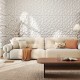 Lightweight 3D wall panels with decorative diamond patterns in white, ideal for creative DIY home decor projects.