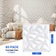 White 3D wall panel with decorative diamond patterns, 20"x20", lightweight PVC, ideal for DIY home decor.