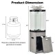 Dimensions of the 41,000 BTU propane patio heater with metal hood, designed for stability and easy mobility.
