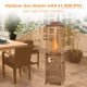 41,000 BTU propane patio heater in dark gray with lockable wheels, providing warmth and style for outdoor gatherings.