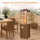 41,000 BTU propane patio heater in black with tempered glass, ideal for outdoor warmth and decoration on patios or.