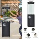41,000 BTU propane patio heater in black with lockable wheels and tempered glass, ideal for outdoor warmth and.