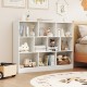 41-inch white wooden toy storage organizer with 10 open cubes, ideal for kids' rooms and classrooms, providing ample.