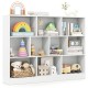 41-inch white wooden toy storage organizer with 10 open cubes, ideal for kids' rooms and classrooms, promoting.