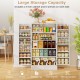 41-inch tall white pantry cabinet featuring a 5-tier design and 6 adjustable shelves for versatile kitchen storage.