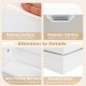Close-up of the painted surface and magnetic catches of the 41-inch tall white pantry cabinet for easy maintenance.