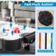 42-inch air hockey tabletop with 12V fan motor, featuring two pushers and electronic scoring for fun gameplay.