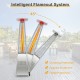 Pyramid patio heater with wheels, 42000 BTU, stainless steel, featuring intelligent flameout system for outdoor warmth.