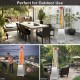 Pyramid patio heater with wheels, 42000 BTU stainless steel burner, perfect for outdoor warmth and safety in any.