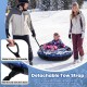 42" heavy-duty inflatable snow tube in blue with detachable tow strap for easy transport and 400 lbs weight capacity.