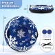 42" blue heavy-duty inflatable snow tube featuring a smooth bottom for fast skiing, made from durable K80 PVC material.
