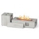 Side view of the 42-inch outdoor rectangular fire table showcasing the adjustable flame control and durable cold rolled steel design.