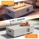 Rectangular 42-inch outdoor fire table with removable lid, 50,000 BTU heat output, and multifunctional tank holder.