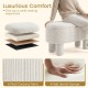 Beige 42-inch storage ottoman bench with plush corduroy fabric and high-density sponge for versatile seating and.