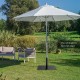 Black 25-inch square patio umbrella base made of powder-coated steel, ideal for outdoor use and stability on uneven.