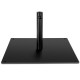 Square black patio umbrella base made of powder-coated steel, 42 lbs, suitable for 1.6"/1.9" poles, ideal for outdoor.