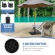 42 lbs weighted patio umbrella base with adjustable pole hole, anti-slip foot pads, and durable powder-coated steel.