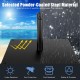 Powder-coated steel umbrella base with adjustable knob and anti-slip footpads, ideal for outdoor stability and.