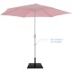 Weighted 25-inch square patio umbrella base made of powder-coated steel, designed for stability and outdoor use.