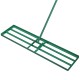 42 x 10 inch lawn leveling rake with ergonomic handle, rustproof metal, ideal for leveling grass surfaces in gardens.