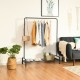 Heavy duty clothes stand rack with top rod and lower storage shelf, perfect for organizing clothes and accessories in.