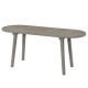 Gray 43-inch farmhouse dining bench with rubber wood legs, ideal for small spaces and versatile seating options.
