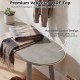 Gray 43-inch farmhouse dining bench with rounded corners, rubber wood legs, perfect for entryways or small spaces.