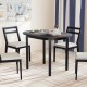 Round 43-inch black dining table with rubber wood legs, perfect for 2-4 people, ideal for small spaces.