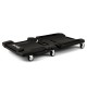 Foldable mechanic creeper with padded headrest and tool trays, designed for comfort and easy mobility, supports up to.