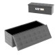 Dark gray folding storage ottoman bench with padded seat, featuring a removable divider and large capacity for.