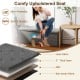 Folding storage ottoman bench in dark gray linen with padded seat, ideal for entryway or bedroom organization.