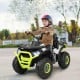 Kids electric 4-wheeler ATV in white with LED lights, MP3, and safety features for fun outdoor driving adventures.