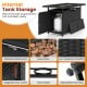44.5-inch black and gray propane fire pit table with stainless steel burner and internal tank storage for outdoor.