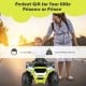 Kids electric 4-wheeler ATV in white with LED lights, designed for ages 3+, featuring music and safety belt for fun.
