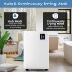 4500 Sq.Ft dehumidifier in white with LED display, featuring auto and continuous drying modes for home use.