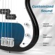 Electric bass guitar in blue featuring volume and tone adjustments, ideal for beginners and versatile music styles.