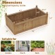 Rectangular brown planter box made of natural fir wood, 46 x 24 x 16 inches, ideal for backyard garden use.