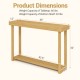 46-inch solid wood console table with 2-tier design, showcasing rustic teak finish and dimensions for versatile.
