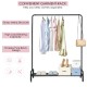 Heavy duty clothes stand rack with top rod and lower storage shelf, perfect for organizing clothes and accessories.