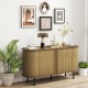 47-inch oak sideboard buffet cabinet with sliding doors and adjustable shelves, perfect for dining room or living room.