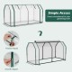 Mini greenhouse with roll-up zipper door, 47.5 x 21.5 x 24 inches, featuring a sturdy metal frame for outdoor gardening.