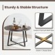 Round 47-inch dining table with a thickened grey tabletop and stable X-shaped base, perfect for various settings.