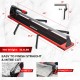 Manual 48-inch tile cutter with a tungsten carbide blade, adjustable side brackets, and ergonomic handle for precise.