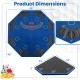 48-inch foldable poker table top in blue with 8 cup holders, ideal for card games and easy transport.
